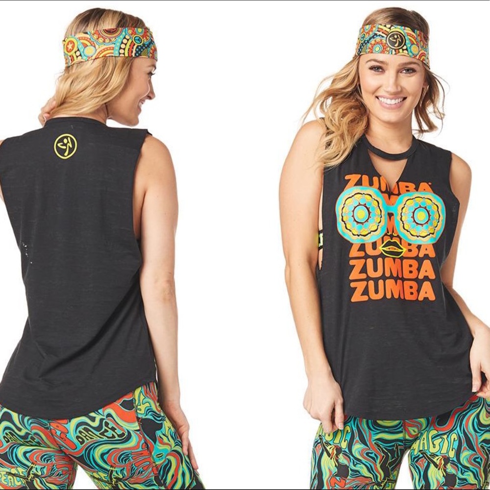 Zumba Seventies Tank Shirt • Bold Black • XL